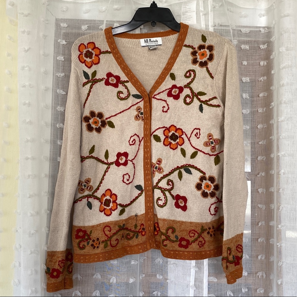 Gorgeous cotton blend embroidered cardigan